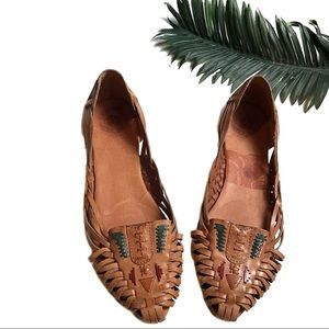 Lucky Brand Leather Huarache Flats Size 8